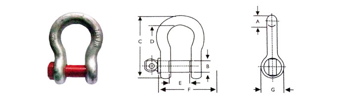 Manilha Ancora - Pino Roscado Alloy Grau 8